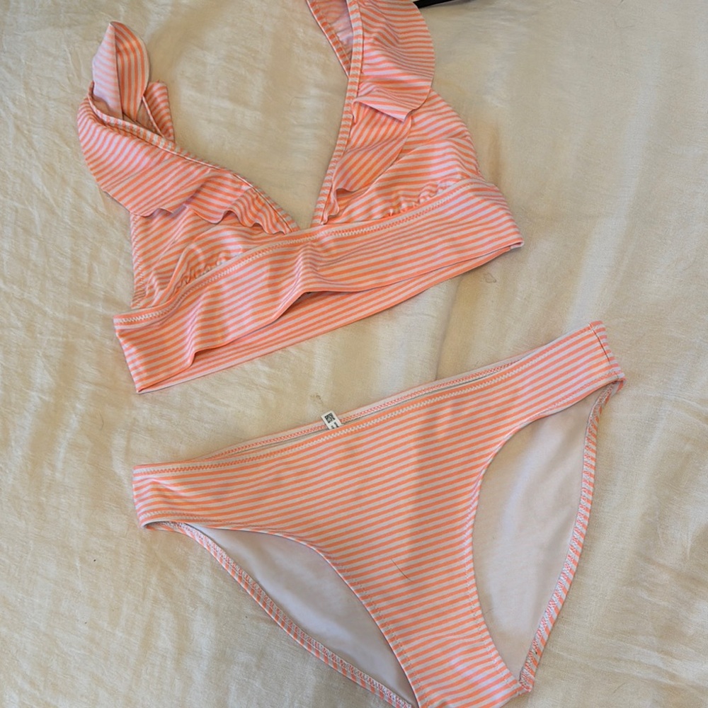 Striped Pink Bikini Set